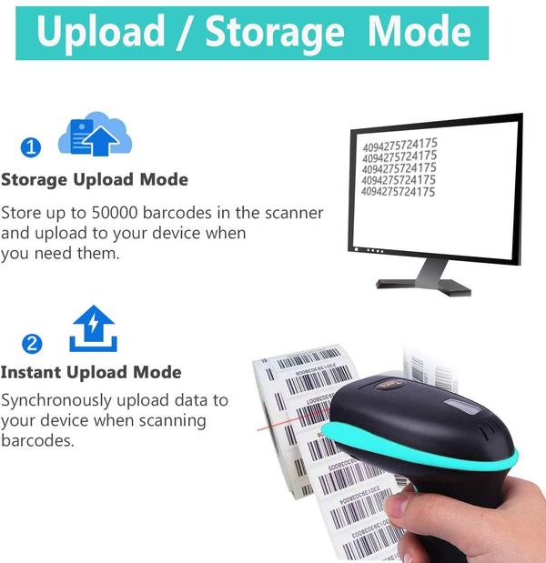 LECTOR BARRAS 1D/2D, USB/BT