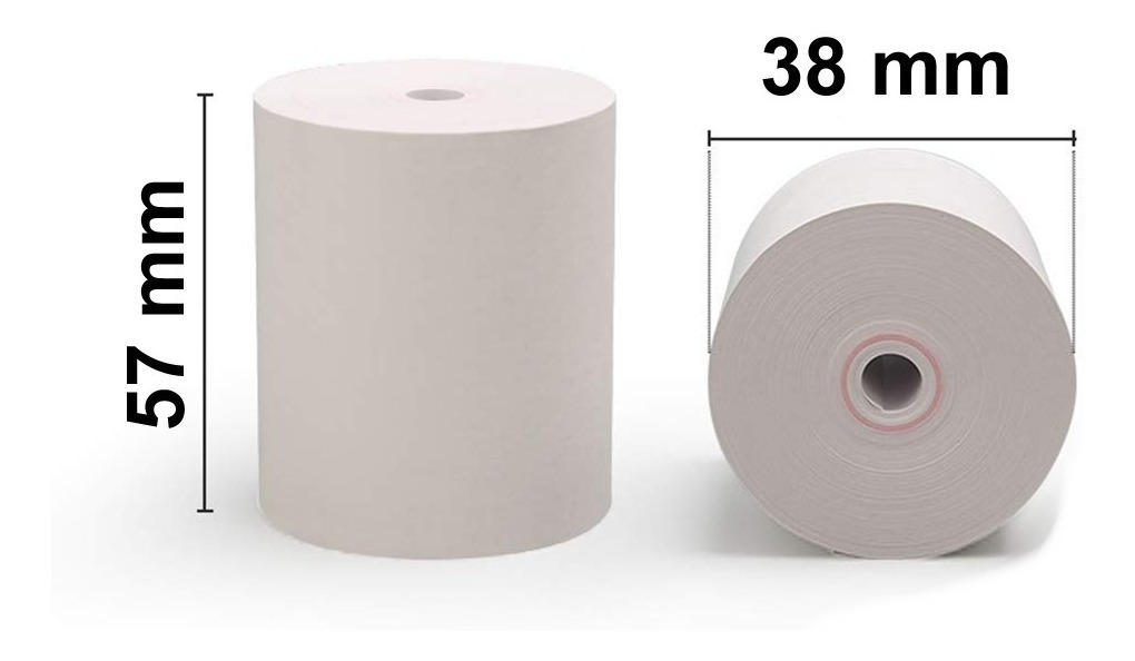 Caja de 50 Rollos de papel térmico de 57x38 mm
